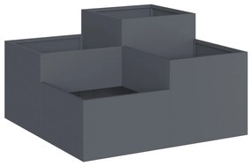 Jardineira vidaXL 100x100x48 cm Aço Antracite