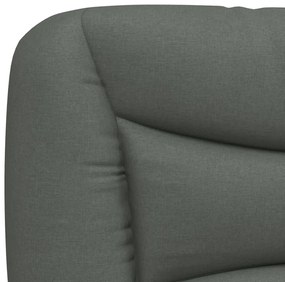 Cama com colchão 140x190 cm tecido cinzento-escuro