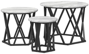 Mesas Laterais Empilháveis  3 pcs Cinza Sonoma Madeira Engenheirada