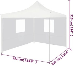 Tenda dobrável profissional festas 2 paredes 3x3m aço branco