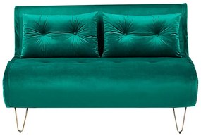Sofá-cama de 2 lugares em veludo verde escuro VESTFOLD Beliani