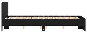 Estrutura de cama com cabeceira 135x190 cm preto