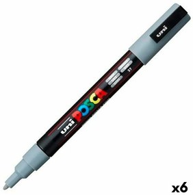 Marcador Posca PC-3M Cinzento (6 Unidades)