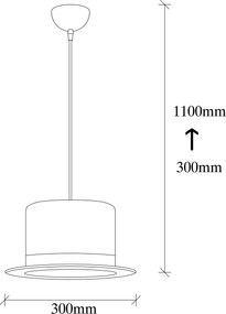 Candeeiro de Teto Fotr Sivani – Preto e Laranja – 30 cm de Diâmetro, 1