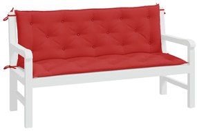 Almofadões banco jardim 2 pcs 150x50x7cm tecido oxford vermelho