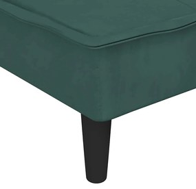 Sofá-cama em forma de L 255x140x70 cm veludo verde-escuro