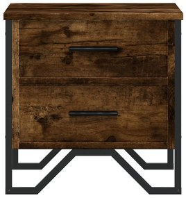 Mesa cabeceira 2pcs 40x41x40cm derivado madeira carvalho fumado