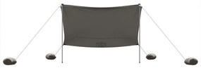 Toldo de praia com âncoras de areia 304x300 cm cinzento