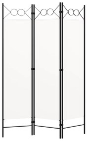 vidaXL Divisória de quarto com 3 painéis 120x180 cm branco
