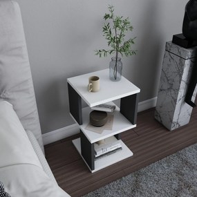 Mesa de Cabeceira Carter – Branco Antracite – 29,6 x 29,6 x 49,4 cm