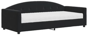 Sofá-cama com colchão 90x200 cm veludo preto