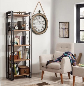 Estante Cosmo – Pinho Atlântico Preto – 60x180x35 cm