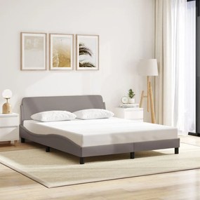Cama sem colchão 160x200 cm tecido castanho-acinzentado