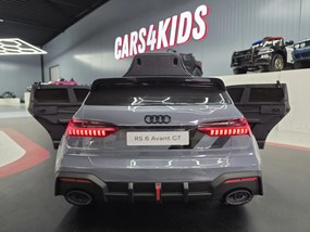 Carro elétrico infantil Audi RS6 Avant GT 12V 4x4 cinzento , telecomandado, pneus de EVA, assento em pele Cinzento