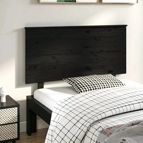 Cabeceira de cama 124x6x82,5 cm pinho maciço preto