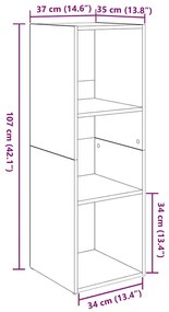 Gabinete para TV 4 pcs Carvalho Preto 37 x 35 x 107.5 cm