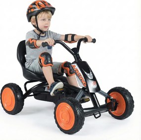 Kart a pedais para crianças com assento ajustável em 2 posições para crianças dos 3 aos 8 anos Capacidade de carga de 30 kg Preto