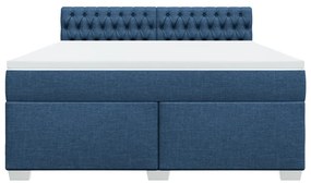 Cama com molas/colchão 180x200 cm tecido azul