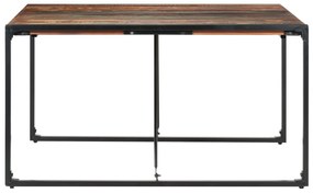 Mesa de jantar 140x140x75 cm madeira recuperada maciça