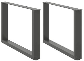 Pés para mesa de centro em forma de U, 2 peças, antracite, 70x (42-43)