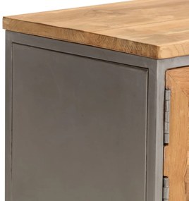 Móvel de TV em teca reciclada e aço 120x30x40 cm