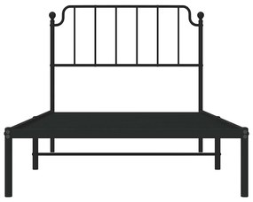 Estrutura de cama com cabeceira 100x200 cm metal preto