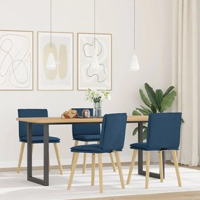 vidaXL Cadeiras de jantar 4 pcs tecido azul