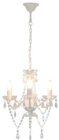 Lustre com contas redondo 3 x E14 branco