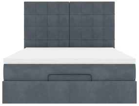 Estrutura cama otomana com colchões 140x190cm cinzento escuro