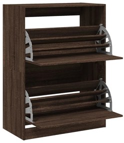 Sapateira 2 gavetas articuladas 80x42x108cm carvalho castanho