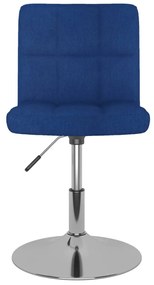Cadeiras de jantar giratórias 2 pcs tecido azul