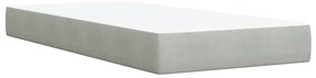Cama com molas/colchão 90x200 cm veludo cinza-claro