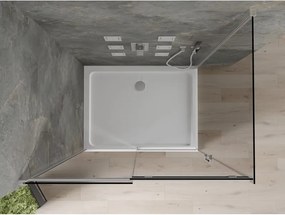 Mexen Omega cabine de duche deslizante 100 x 90 cm, grafite, cromado + base Flat, branco - 825-100-090-01-40-4010