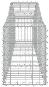 Cestos gabião arqueados 2 pcs 200x30x40/60 cm ferro galvanizado