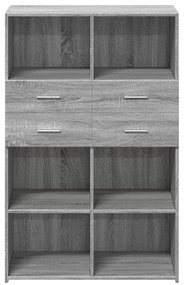 Armário alto 80x42,5x124cm derivados de madeira cinza sonoma