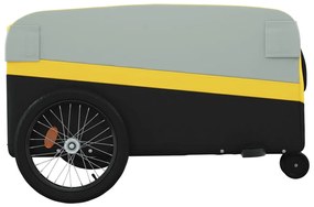 Reboque para bicicleta 45 kg ferro preto e amarelo