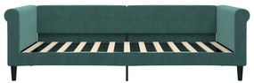 Sofá-cama com colchão 100x200 cm veludo verde-escuro