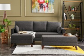 Sofá-Cama de Canto Bella – Antracite – 205x85x81 cm