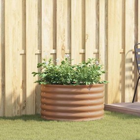 vidaXL Cama Elevada para Jardim Castanha com Aparência de Madeira 80x80x44 cm Aço