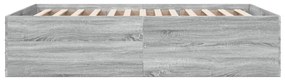 Estrutura de cama 140x200 cm derivados de madeira cinza sonoma