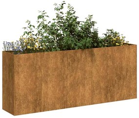 Floreira enferrujada 200x40x80 cm aço resistente