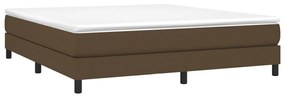 Estrutura de cama sem colchão 160x200 cm tecido castanho-escuro