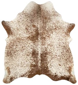Tapete em couro de vaca genuíno 180x220 cm castanho e branco