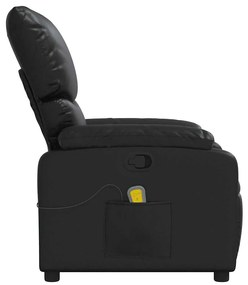 Poltrona de massagens reclinável couro artificial preto