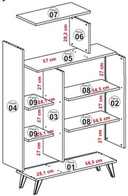 Estante Form – Branco – 90 cm x 132 cm x 32 cm