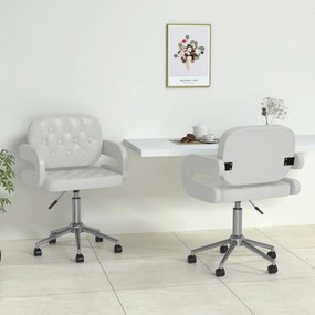 vidaXL Cadeiras de jantar giratórias 2 pcs couro artificial branco