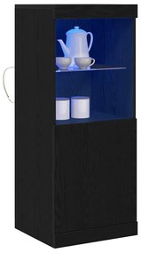 Sideboard vidaXL com Luzes LED Carvalho Preto 41x37x100 cm