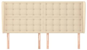 Cabeceira de cama c/ abas tecido 183x23x118/128 cm creme