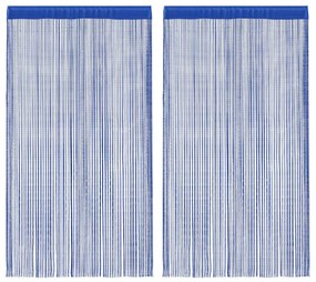 vidaXL Cortinas de fios 2 pcs 140x250 cm azul