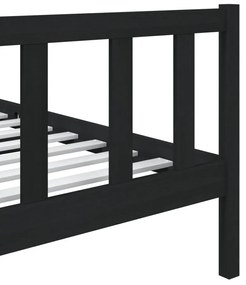 Estrutura cama pequena solteiro 75x190 cm madeira maciça preto